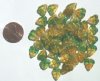 50 10mm Green Topaz Orange Leaf